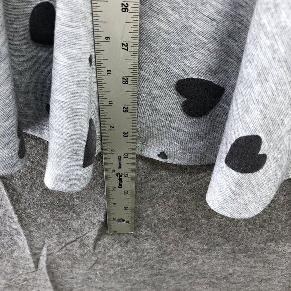 NWT Lands' End Girls Size M 10-12 Dress Ponte Knit Gray Long Sleeve Heart - Picture 5 of 6